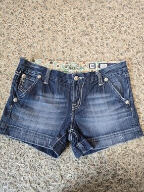 Miss Me Blue Washed Denim Jean Shorts